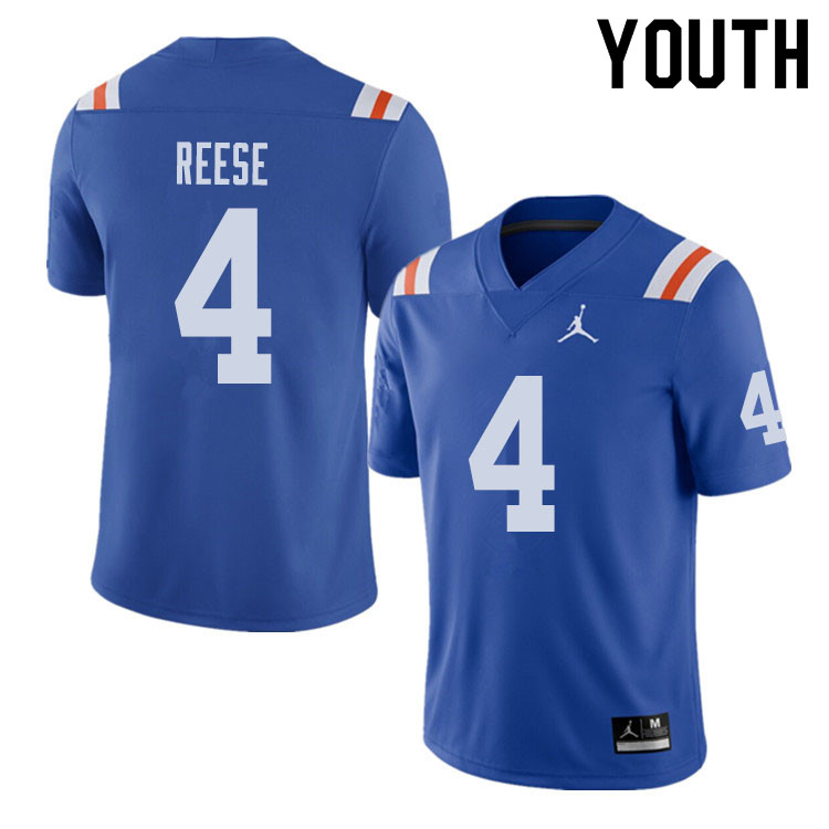 Jordan Brand Youth #4 David Reese Florida Gators Throwback Alternate College Football Jerseys Sale-R - Click Image to Close